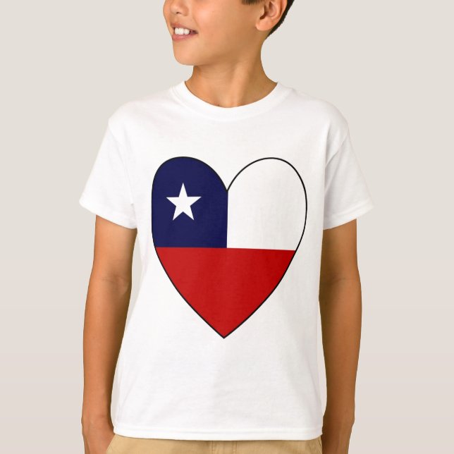 Chilean Flag Heart Valentine T-Shirt (Front)