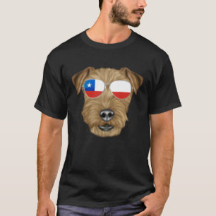 Chilean Flag Lakeland Terrier Dog Chile Pocket T-Shirt