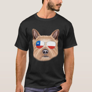 Chilean Flag Norwich Terrier Dog Chile Pocket T-Shirt