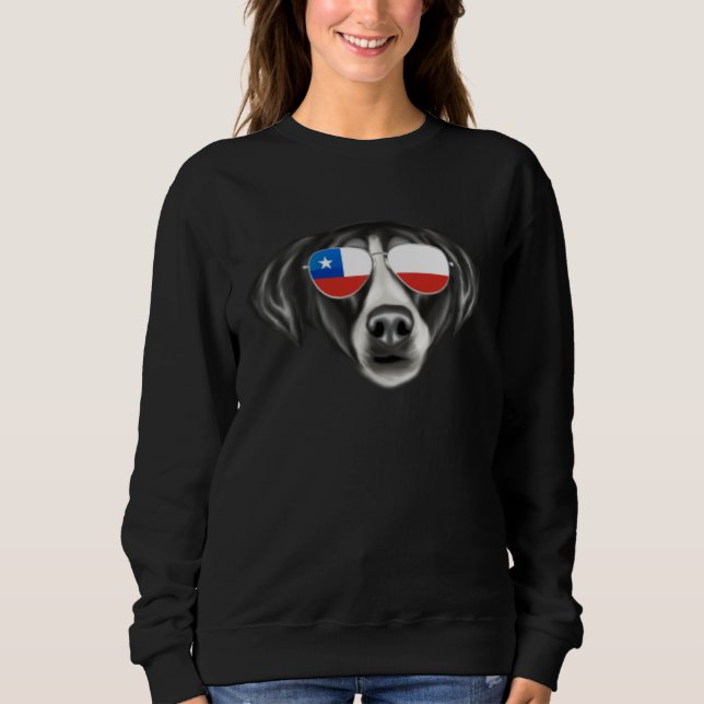 Chilean Flag Pointer Dog Chile Pocket Sweatshirt (Front)