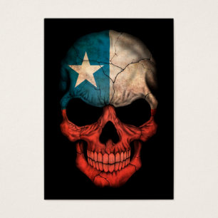 Chilean Flag Skull on Black