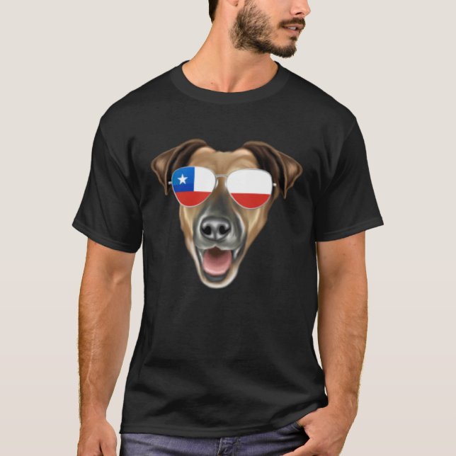 Chilean Flag Smooth Fox Terrier Dog Chile Pocket T-Shirt (Front)
