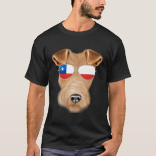 Chilean Flag Wire Fox Terrier Dog Chile Pocket T-Shirt