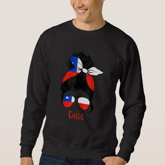 Chilean Girl Chile Girl Chica Chilena Flag Sweatshirt (Front)