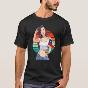 Chilean Girl Latino Pride Chile Flag Proud Chileno T-Shirt