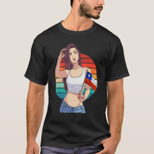 Chilean Girl Latino Pride Chile Flag Proud Chileno T-Shirt