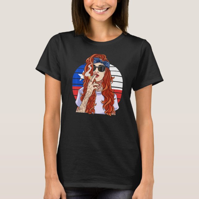 Chilean Girl Latino Pride  Chile Flag Proud Ya Po T-Shirt (Front)
