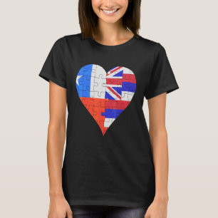 Chilean Hawaiian Flag Heart T-Shirt