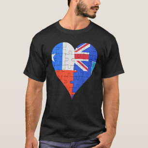 Chilean Montserratian Flag Heart T-Shirt