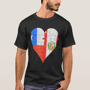 Chilean Peruvian Flag Heart T-Shirt