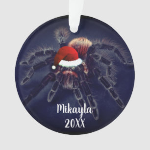  Chilean Rose Hair Tarantula in Santa Hat Ornament