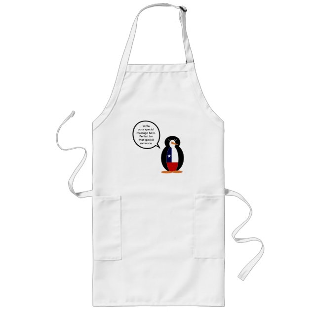 Chilean Talking Mr. Penguin Long Apron (Front)