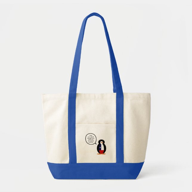 Chilean Talking Ms. Penguin Personalised Tote Bag (Front)