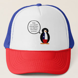 Chilean Talking Ms. Penguin Personalised Trucker Hat