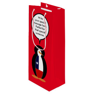 Chilean Talking Ms. Penguin Personalised Wine Gift Bag