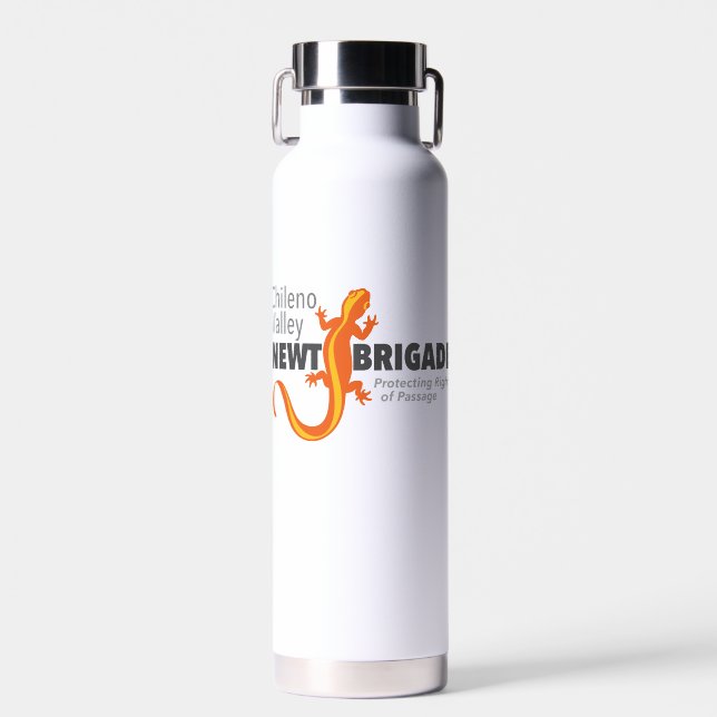Chileno Valley Newt Brigade logo water bottle (Front)
