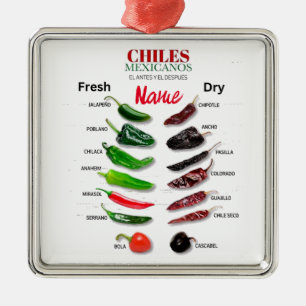 Chiles Fresh and Dry Thunder_Cove  Metal Ornament
