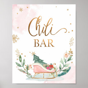 Chili Bar Food Sleight Winter Girl Birthday Sign
