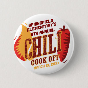 Chili Cook Off   BBQ Cookout Contest 6 Cm Round Badge