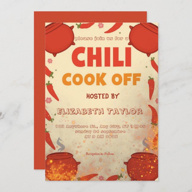Chili Cook Off Party Invitation (Front/Back)