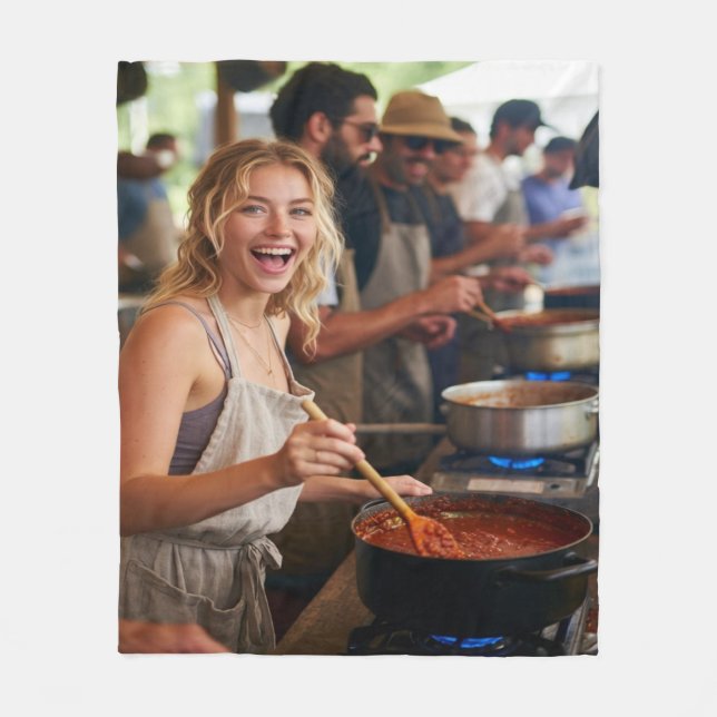 Chili Cook Off Photo Customize Fleece Blanket (Front)