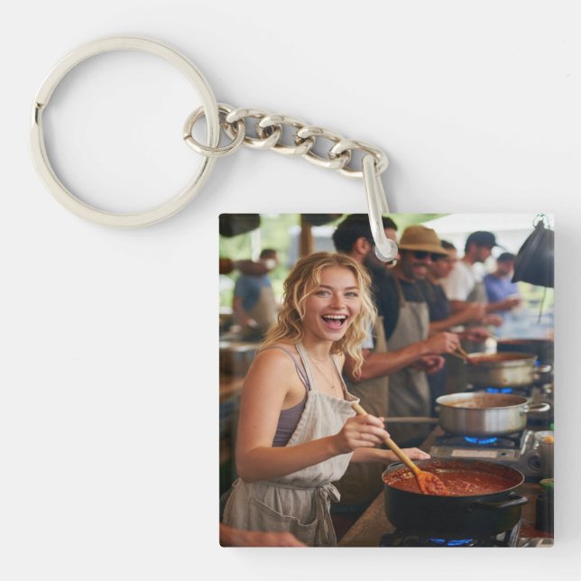 Chili Cook Off Photo Customize Key Ring (Front)