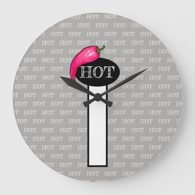 Chili pepper large clock (Front)
