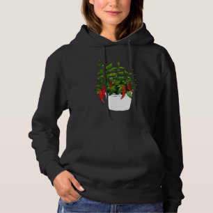 Chili Pepper Plant Peppers Chilli Fruit Red Spicy Hoodie
