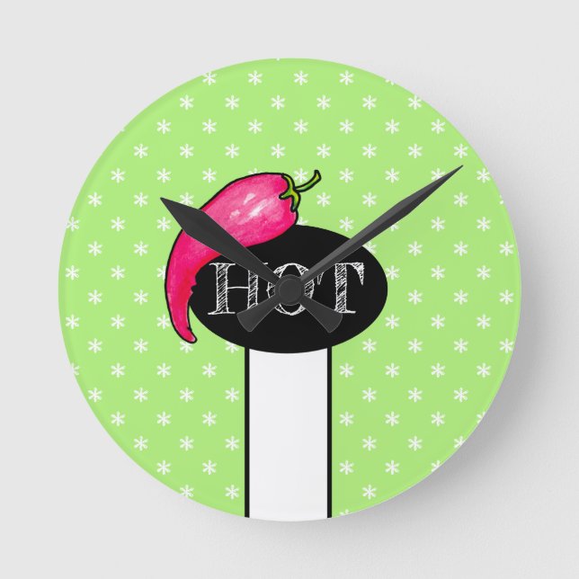 Chili pepper round clock (Front)