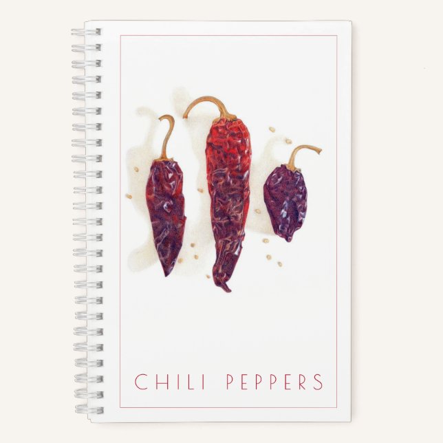 CHILI PEPPERS 5.5x8.5 Spiral Notebook + Text (Front)