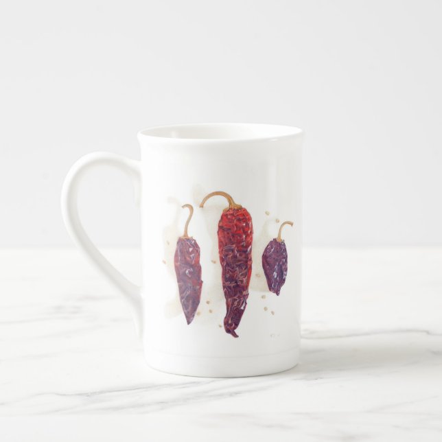 CHILI PEPPERS Bone China Mug (Left)