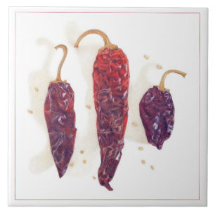 CHILI PEPPERS Ceramic Tile