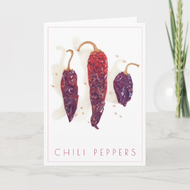 CHILI PEPPERS Greeting Card + Text (Front)