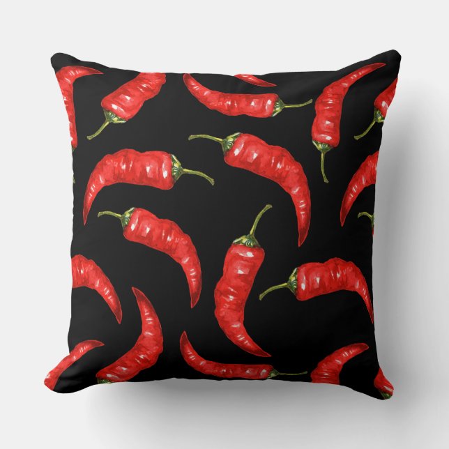 Chili peppers on black cushion (Front)