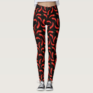 Chili peppers on black leggings