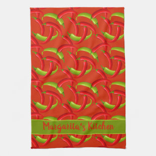 Chili Peppers Personalized Custom Tea Towel