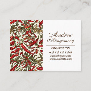 Chili Peppers Vintage Elegance  Business Card