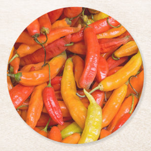 Chili Round Paper Coaster
