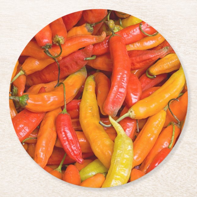 Chili Round Paper Coaster (Front)