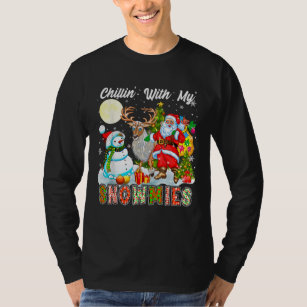 Chilin' With My Snowmies Snowman Santa Reindeer T-Shirt