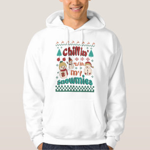 Chilin with my snowmies - Winter Wonderland Art Hoodie