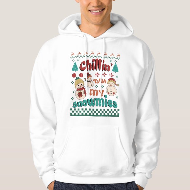 Chilin with my snowmies - Winter Wonderland Art Hoodie (Front)