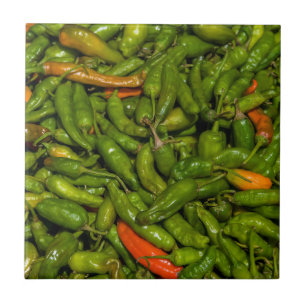Chilis For Sale At Market Ceramic Tile