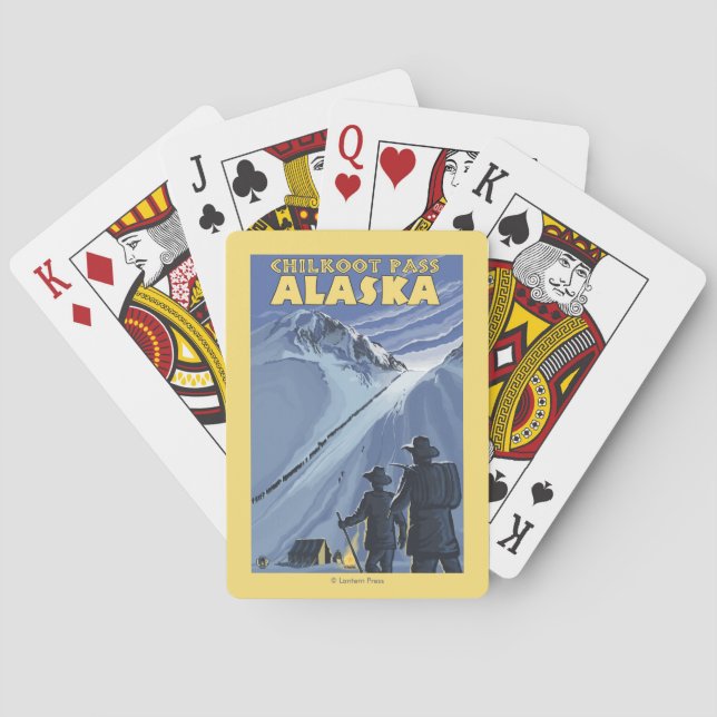 Chilkoot Pass, Alaska Gold Miners Playing Cards (Back)