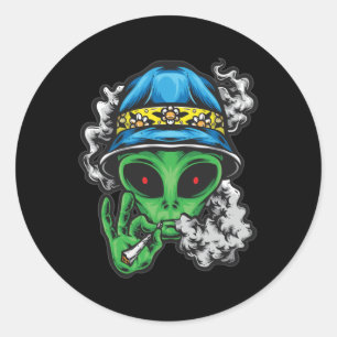 Chill Alien Classic Round Sticker