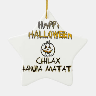 Chill and Relax Happy Halloween Collection Ceramic Ornament