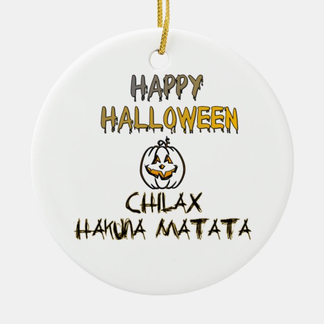 Chill and Relax Happy Halloween Collection Ceramic Tree Decoration (Front)
