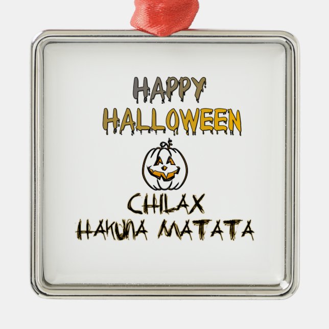 Chill and Relax Happy Halloween Collection Metal Tree Decoration (Front)