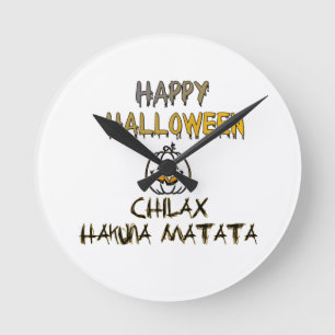 Chill and Relax Happy Halloween Collection Round Clock