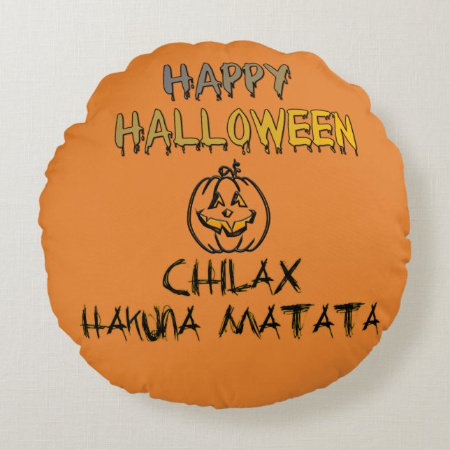 Chill and Relax Happy Halloween Collection Round Cushion (Front)